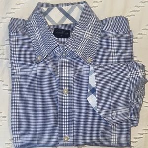 EUC TAILORBYRD Men's Long Sleeve Checkered Plaid 100% Cotton Lightweight Shirt L